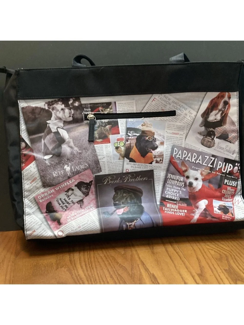 New Dog Paparazzi Style Tote with Personal Photo Spots For Your Dogs Pictures